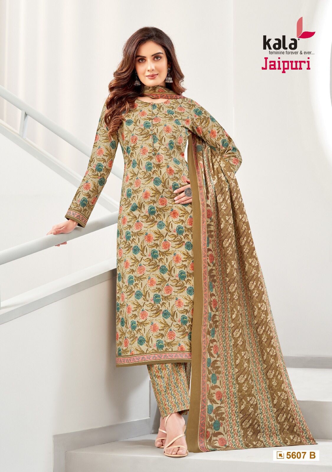 Jaipuri Vol 4 By Kala 5601 To 5612 Printed Cotton Dress Material Wholesale Market In Surat
